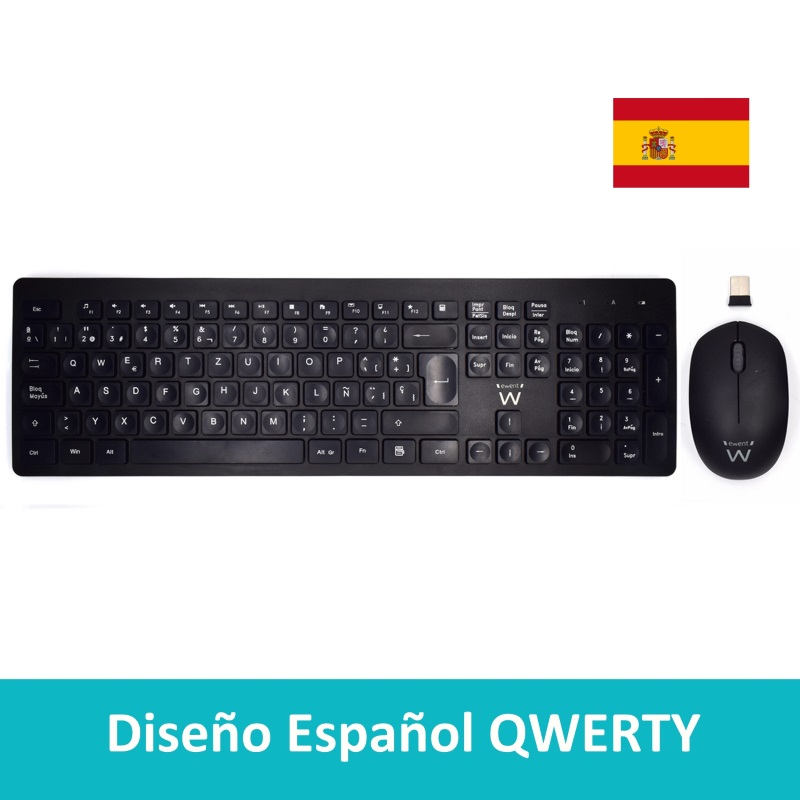 EW3256 | Wireless bundle keyboard and mouse -  ES layout QWERTY | Ewent | distributori informatica